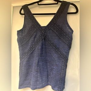 J. Crew one of a kind sample navy wool/with crochet trim sample size 4-6